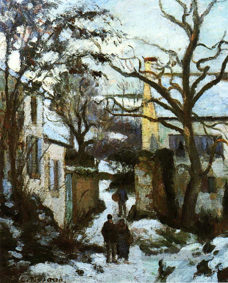 der Weg zu l Einsiedelei im Schnee Camille Pissarro Ölgemälde